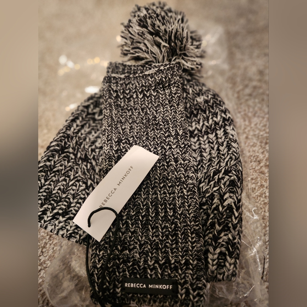 Rebecca Minkoff Marled Knit Set (Beanie/Arm Warmer)